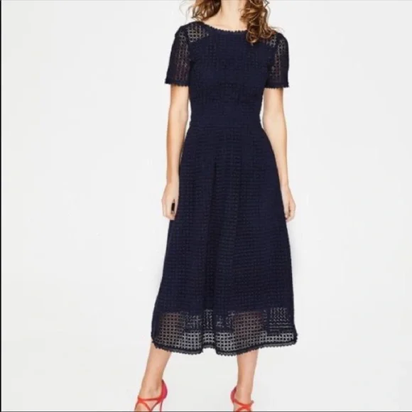COPY - Boden Julieta Navy Lace Dress Sz 8 - Picture 3 of 11